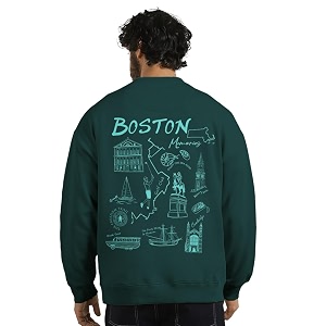 Nobero Mens Graphic Printed Oversized Sweatshirt