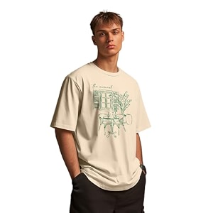 Nobero Mens Oversized Graphic T-Shirt for Men