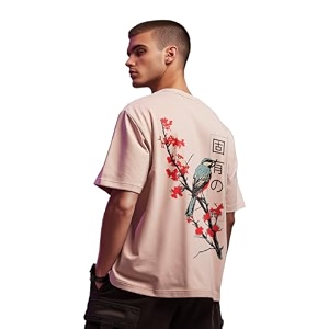 Nobero Mens Oversized Graphic T-Shirt for Men
