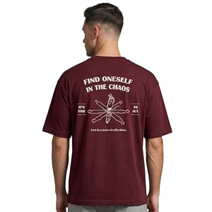 Nobero Mens Oversized Graphic T-Shirt for Men