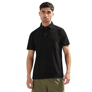 Nobero Textured Polo T-Shirt for Men