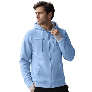 nobero travel hoodies for mencotton fleece solid hooded full sleeve sweatshirt15 utility featurestab amp drinks amp earphones holdercharger amp sunglass pocket microfiber clothin-built gloveseye mask
