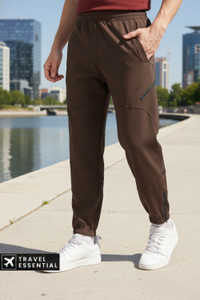 NOBERO Men Solid Brown Track Pants