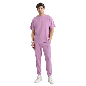 nobero moses oversized co-ord set for men  textured co-ord set for men  oversized fit  matching top amp bottom  premium fleece fabric  casual amp streetwear