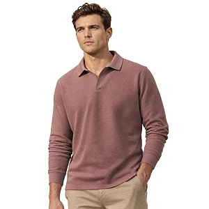 Nobero Popcorn Textured Full Sleeve Polo T-Shirt