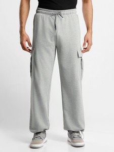 NOBERO Self Design Men Grey Track Pants