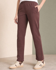 NOBERO Solid Women Brown Track Pants