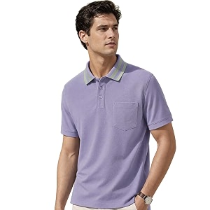 Nobero Striped Collar Regular Fit Polo T
