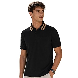 Nobero Striped Collar Regular Fit Polo T