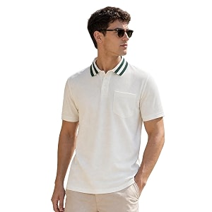 Nobero Striped Collar Regular Fit Polo T