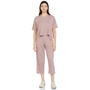 NOBERO Womens Rayon Blend Solid Pajama Set