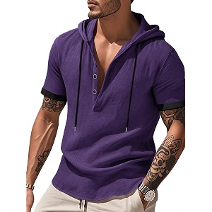 Noble Monk Mens Hoodie Neck Polo T-Shirt