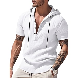 Noble Monk Mens Hoodie Neck Polo T-Shirt
