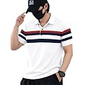 Noble Monk Men39s Striped Polo Neck Half