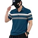 Noble Monk Men39s Striped Polo Neck Half