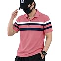 Noble Monk Men39s Striped Polo Neck Half