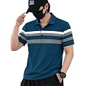 Noble Monk Men39s Striped Polo Neck Half