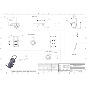 noble universal cam lock 18mm cl-24-1 silverblack