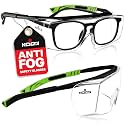 NoCry Anti Fog Safety Glasses that Fit Over Glasses with Scratch Resistant Lens — ANSI Z87 &amp; OSHA Certified Over Glasses Safety Glasses for Men and Women with Adjustable Temples and 100% UV Protection