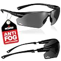 NoCry Anti-Fog Safety Sunglasses for Men with Scratch Resistant Lenses — Tinted Safety Glasses for Construction with 100% UV Protection — ANSI Z87.1 Work Sunglasses with Adjustable Temples &amp; Nose Pad