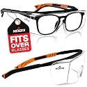 NoCry Safety Glasses Over Eyeglasses for Men and Women with Anti Scratch Lenses and Integrated Side Shields — Adjustable Temples with Anti-Slip Tips — 100% UV Protective Eyewear — ANSI Z87 Certified