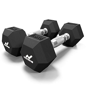 nodens rubber coated professional exercise hex dumbbells pack of 2 7 5 kg x 2pc total  15 kg