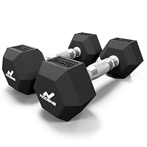 nodens rubber coated professional exercise hex dumbbells pack of 2 5 kg x 2pc total  10 kg