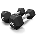 NODENS Rubber Coated Professional Exercise Hex Dumbbells (Pack of 2) (2.5 Kg X 2Pc (Total = 5 Kg), Hex Dumbell), Black (Black, 12.5 Kg x 2pc (Total = 25 kg))