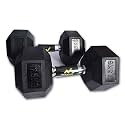 Nodens Rubber Coated Professional Exercise Hex Dumbbells (Black, 17.5 Kg x 2pc (Total = 35 kg))