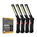 NODINIHU Working Light Portable, Rechargeable Work Lights with Magnetic Base Hanging Hook,360° Rotate 5 Modes,COB LED 800 Lumens Foldable Inspection Light for Car Repair, Grill and Outdoor Use(4pack)