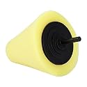 NOFOX Shine Mate Wheel Cleaning, Buffing Polishing Foam Cone (6mm Drill)(Yellow) - 1 Pcs