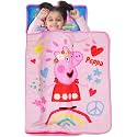 NoJo Peppa Pig I'm so Happy Toddler Nap Mat - Includes Attached Pillow and Fleece Blanket