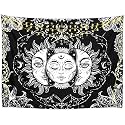 NOKHWAL Tapestry Wall Hanging Moon Sun Tarot Tapestry Handmade Printed Design Cotton Wall Hanging Tapestry Wall Décor Tapestry Poster (B, 40x30 Inches)