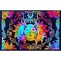 NOKHWAL Moon Sun Tarot Tapestry Wall Hanging - Handmade Printed Design Cotton Wall Décor Poster (D, 40x30 Inches)