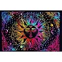NOKHWAL Moon Sun Tarot Tapestry Wall Hanging - Handmade Printed Design Cotton Wall Décor Poster (C, 84x54 Inches)