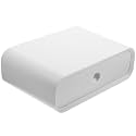 White Plastic Monitor Riser with Drawer for Home Desk Storage