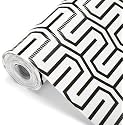 Non Adhesive Shelf Liners for Kitchen Cabinets, Non Slip Drawer Liners for Kitchen, Waterproof Cabinet Liners for Shelves, Fridge Liner for Dresser/Fridge/Bathroom (White Maze, 45 cm X 5 m)