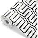 Non Adhesive Shelf Liners for Kitchen Cabinets, Non Slip Drawer Liners for Kitchen, Waterproof Cabinet Liners for Shelves, Fridge Liner for Dresser/Fridge/Bathroom (White Maze, 45 cm X 3 m)