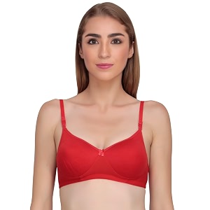 non padded bra for women - made of pure cotton full coverage non wired seamless pushup soft cup for t-shirt saree dress sports garment for daily use everyday yellow
