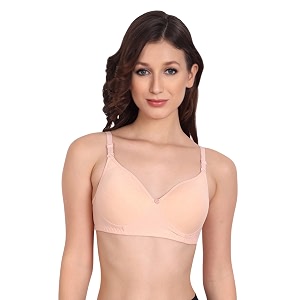 non padded bra for women - made of pure cotton full coverage non wired seamless pushup soft cup for t-shirt saree dress sports garment for daily use everyday yellow