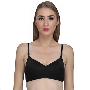 non padded bra for women - made of pure cotton full coverage non wired seamless pushup soft cup for t-shirt saree dress sports garment for daily use everyday yellow