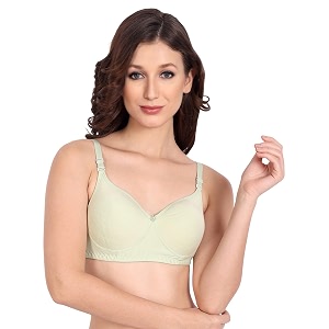 non padded bra for women - made of pure cotton full coverage non wired seamless pushup soft cup for t-shirt saree dress sports garment for daily use everyday yellow