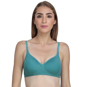 non padded bra for women - made of pure cotton full coverage non wired seamless pushup soft cup for t-shirt saree dress sports garment for daily use everyday yellow