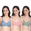 Non Padded Bra for Women - Made of Pure Cotton Full Coverage Non Wired Seamless Pushup Soft Cup for T-Shirt Saree Dress Sports Garment for Daily Use Everyday Yellow