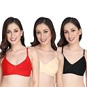 Non Padded Bra for Women - Made of Pure Cotton Full Coverage Non Wired Seamless Pushup Soft Cup for T-Shirt Saree Dress Sports Garment for Daily Use Everyday Yellow