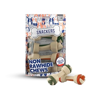 Non-Rawhide Dog Chews Two Tone Knotted Bone