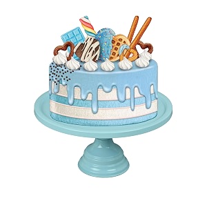 non revolving cake stand pedestal 1334 diameter top strong metal sky blue