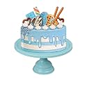 Non Revolving Cake Stand Pedestal 13" Diameter (Top), Strong Metal (Sky Blue)