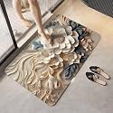 Non-Slip 3D Floral Bath Mat Quick Dry