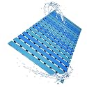 Non Slip Bathtub Mat | Double-Layered Shower Floor Mat with Suction Cups | EZ-Dry Construction | Non-Toxic, BPA, Latex, Phthalate, PVC Free (Wave)